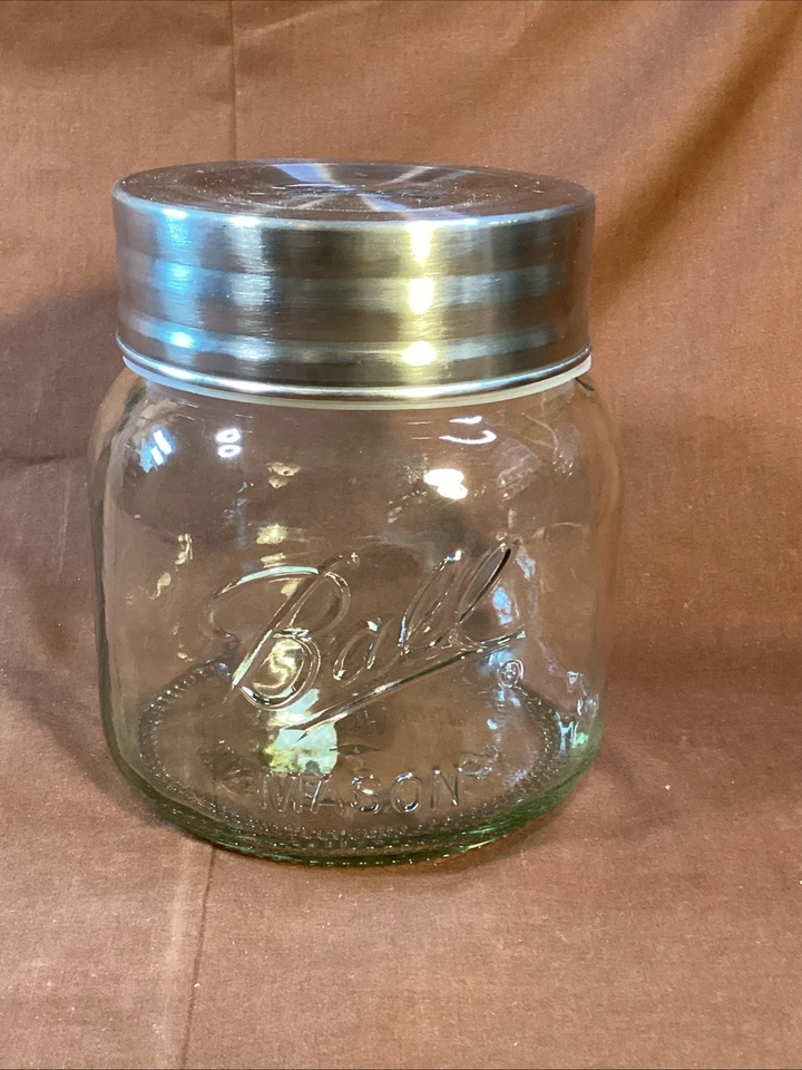 Bola boca ancha transparente 1/2 galón 64 oz tarro de conservas de albañil-bote de grapas de cocina Foto 1 de 4