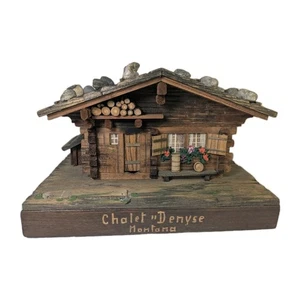 Reuge Rare Vintage Swiss Chalet Music Box Plays Tune When Roof Is Opened - Foto 1 di 8