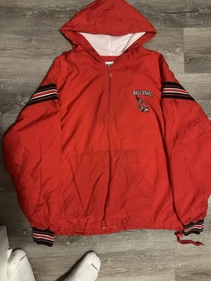 Champion Ball State University Windbreaker Jacket Red Embroidered Size Large - Image 1 of 4
