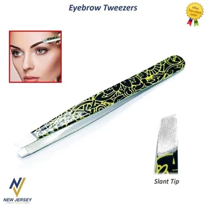 Professional Eyebrow Tweezers Slant Tip Precision Hair Tweezer for Men & Women - Picture 1 of 3