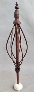 Primitive vintage-rare handmade carved wood spinning wheel DISTAFF - Picture 1 of 12
