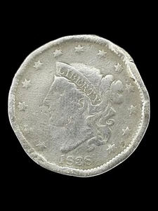 1838 Large Cent Matron Head 1c US Antique Copper Penny Coin - Picture 1 of 2