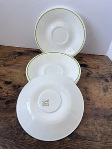 Corelle Corning Wildflower Saucers Lime Green Rim Set of 6 - Picture 1 of 6