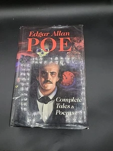 Edgar Allan Poe Collection The Complete Tales and Poems 1989 Hardback Dustcover - Foto 1 di 15