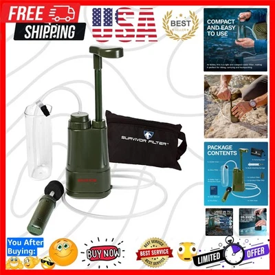 PRO - Hand Pump Camping Water Filtration System Survival - Water Purifier Sur... Foto 1 de 4
