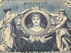 1908 Deutschland 100 Mark Post WWI Pre WWII Banknote Welt Papiergeld Kaiser - Bild 1 von 8