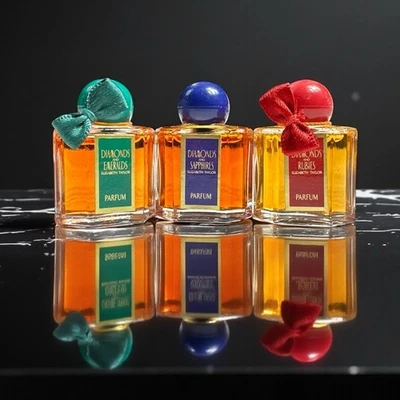 Elizabeth Taylor Mini Trio - Diamantes y Esmeraldas, Zafiros y Rubíes - Perfume Foto 1 de 4