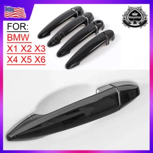 For BMW X1 X2 X3 X4 X5 X6 E87 E90 E91 E92 E93 F30 Door Handle Cover Glossy Black - Picture 1 of 5