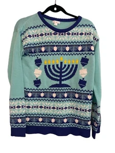 Xhilaration Hanukkah Themed Knit Sweater With Menorah Design Medium - Picture 1 of 4