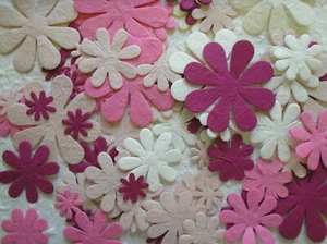 100 diecut DAISY FLOWER mulberry paper CHOICE OF COLOURS & MIXES from CRAFTY COW