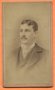 CDV Oshkosh WI, Portrait of a Young Man, by Webster, circa 1870s Backstamp - Picture 1 of 3