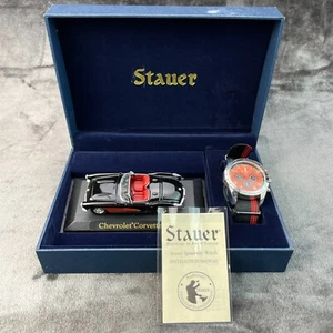 Stauer Speedway Uhr und 1957 Corvette Geschenkset Herren braucht Batterie - Bild 1 von 22