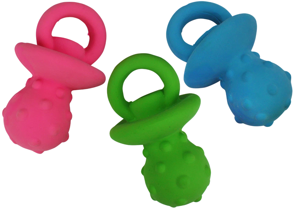 Lot Of 3 Multipet Latex Pacifier 4 Inch Small Dog Toy With Squeaker Soft - Image 1 of 1