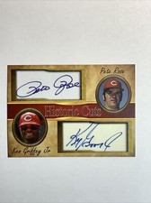 Ken Griffey Jr ~ Pete Rose ~ 2020 Historic Cuts ~ Facsimile Autograph