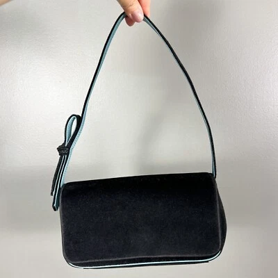 Vintage Liz Claiborne Y2K Velvet Mini Purse Bag Whimsigoth Going Out Party Bow - Image 1 of 4