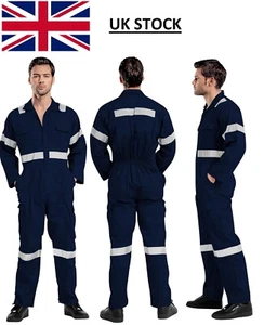 Herren MARINEBLAU Coverall Overall Kesselanzug Mechaniker Schutz Arbeitskleidung Maler - Bild 1 von 18