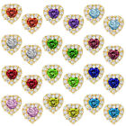 Women/Children's Beautiful 12 Month Birthstone Heart Halo Stud Earrings 14K YG