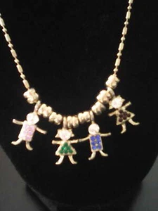 Jewellery. Necklace and 4 Charms. Crystal Kids by Peggy and Minnie - Picture 1 of 8