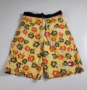Tommy Hilfiger swim trunks boys LARGE L yellow floral red white blue ^ - Picture 1 of 6