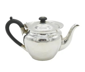 Victorian Sterling Silver Ebony Handled Bachelors Teapot Antique 1891 Birmingham - Picture 1 of 5
