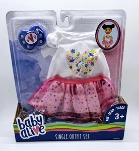 TOTALMENTE NUEVO Baby Alive Muñeca Conjunto Individual Rosa Lunares Tutú y Camiseta con Chupete - Imagen 1 de 3