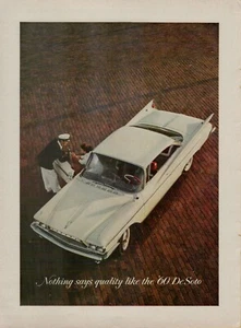 1960 De Soto White Coupe Hardtop Sailor Cap Redhead Brick Photo VINTAGE PRINT AD - Picture 1 of 2