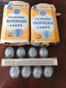 16 Vintage GE Photoflash Bulbs/Lamps Synchro Press No. 5 (packaging says 5R) - Picture 1 of 7