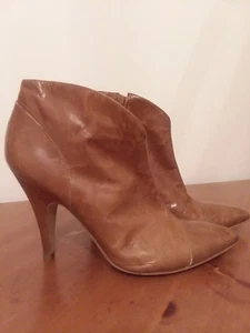BCBGirls Patent Leather Brown Ankle Boots - Picture 1 of 7
