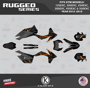 Graphics Kit for KTM 125 200 250 300 450 500EXC (2012-2013) Rugged-Orange-Shift - Picture 1 of 6