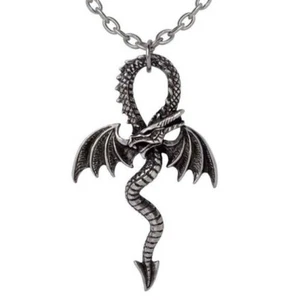 Drankh Pendant Necklace, Gothic, Dragon Ankh, Fantasy, Mythical, Alchemy England - Picture 1 of 4