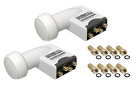 2x LNB Quad 0,1dB BEST Germany DIGITAL für 4 Teilnehmer Full HD SAT Kopf 4K UHD