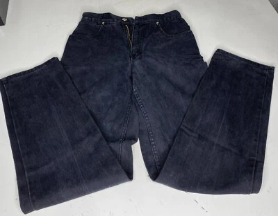 Pantalones de mezclilla para mujer Western de cintura alta Lawman negros calce ajustado mamá de colección talla 9 Foto 1 de 4