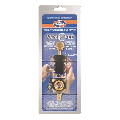 Dispositivo de carga de vapor visible Uniweld VV1 Vapor Vue® con accesorio de llamarada de 1/4" Foto 1 de 3