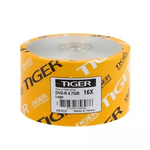 1000 pezzi Tiger Brand 16X logo DVD-R disco vuoto 4,7 GB SPEDIZIONE RAPIDA GRATUITA - Foto 1 di 2