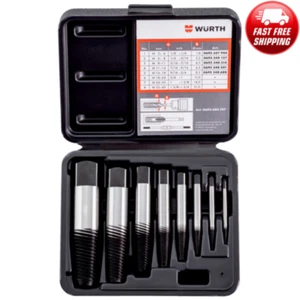 Würth® 8 Piece Bolt Stud & Screw Extractors Puller Set M3-M45 Hardened Steel - Picture 1 of 4