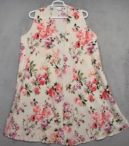 LuLaRoe Top Womens L White Open Front Floral Side Slit Oversized Boho Duster - Picture 1 of 15