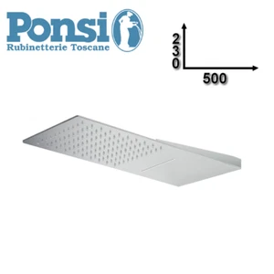 Soffione doccia 500x230 cm in acciaio inox ultrapiatto con erogazione effetto PI - Foto 1 di 1