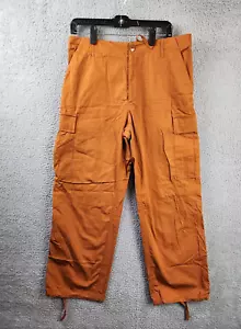 KENZO Straight Leg Cargo Pants Men's 38 Cinnamon Solid Mid Rise Drawstring - Picture 1 of 23