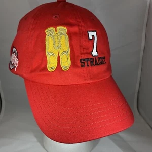Ohio State 7 Straight Hat Cap Buckeyes Red Strapback Free Shipping - Picture 1 of 10