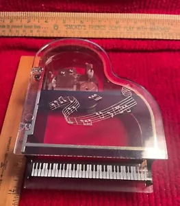 Vintage Sankyo Clear Lucite Grand Piano Music /Jewelry Box - Picture 1 of 7