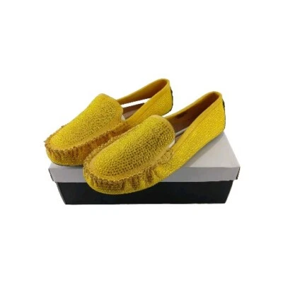 ANDIAMO Mujer DELTA Slip On Mocasín Zapatos Planos Tallas 9.5 W & 8.5 M Amarillo NUEVO Foto 1 de 4