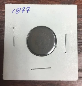 1877 Stichtag Indian Head Cent 1C Penny - AG/Messe - Tops sichtbar - Bild 1 von 5