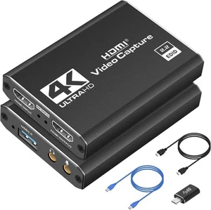4K HDMI Capture Card für Streaming, Full HD 1080P 60FPS USB Cam Link Game Audio - Bild 1 von 6
