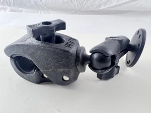 RAM Tough-Claw Large Ball Mount Clamp Double Socket Arm Round Plate Holder Base - Picture 1 of 14