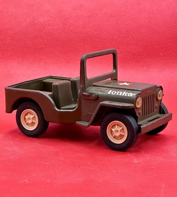 Juguete militar vintage Tonka Army Jeep acero prensado - años 70 - calcomanías originales Foto 1 de 4