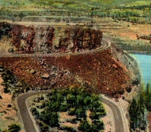 Antike Postkarte WB Loops Columbia River Highway Rowena Heights Oregon OR - Bild 1 von 3