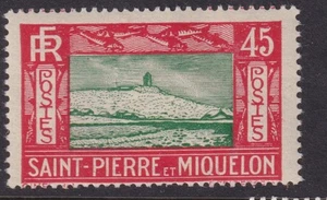 San Pedro y MIQUELÓN, Faro 1932, 45c. Verde y escarlata, lhm. - Imagen 1 de 1