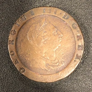 1797 Great Britain England TwoPence Cartwheel Copper George III World Coin - Picture 1 of 2