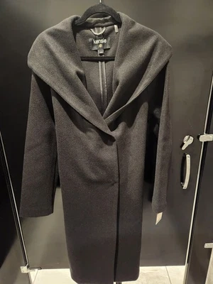 kensie womens Outerwear Knit Faux Wool Jacket With Belted Waist (Large, Black) - Image 1 of 4