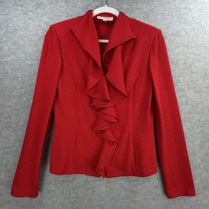 St John Evening Santana Damen Strickjacke mit Reißverschluss Größe 4 rot Strassbesatz * - Bild 1 von 13